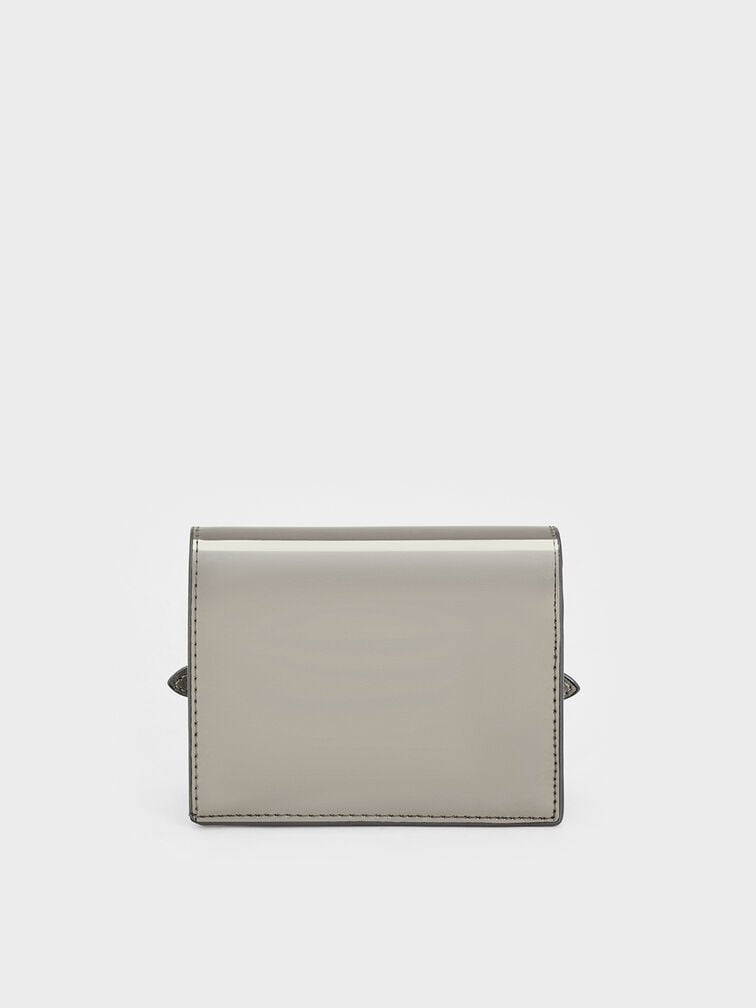 Sloane Metallic Chain-Handle Wallet - Pewter