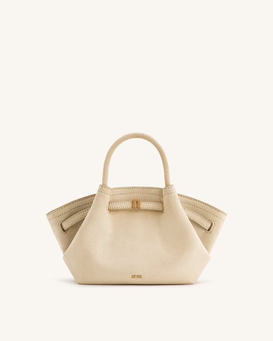 Jw pie Hana Mini Faux Suede Tote Bag - Off White