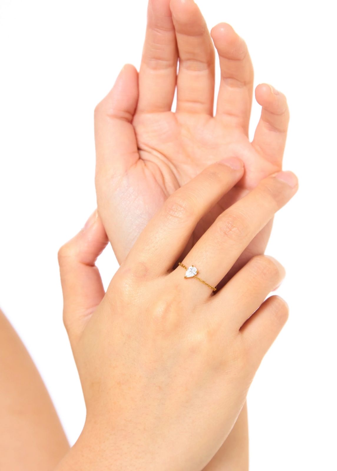 Raindrop stone ring ( adjustable)