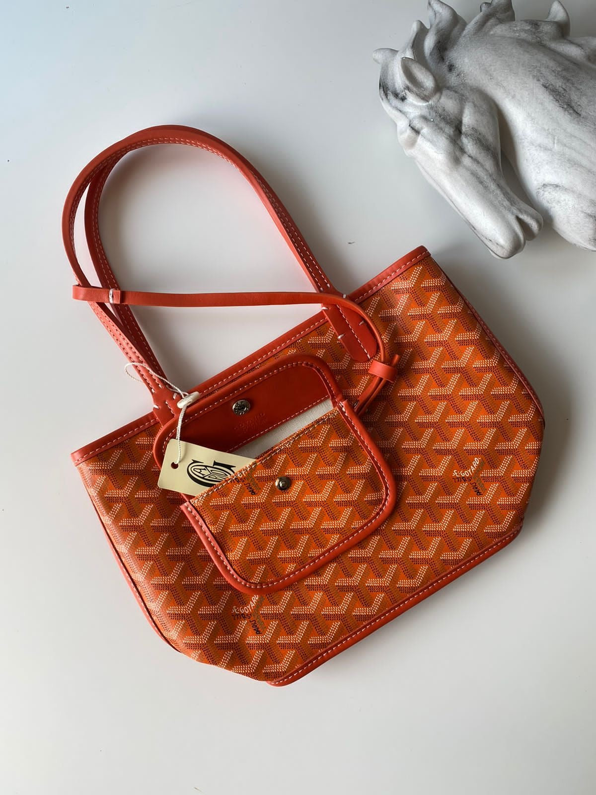 Goyard mini tote orange
