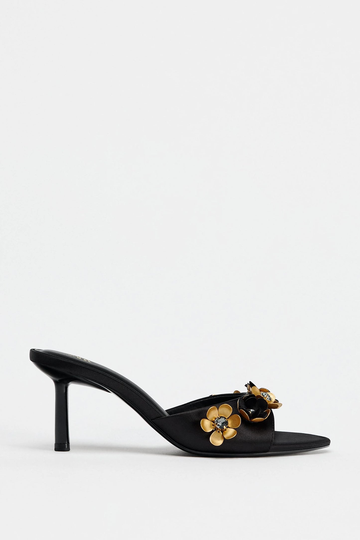 ZARA black flower heel