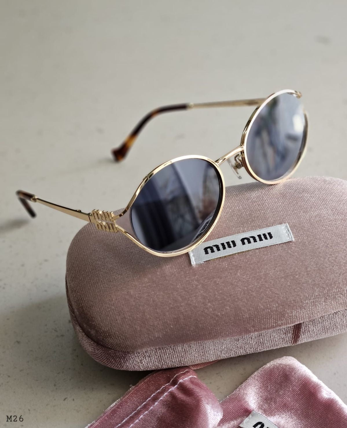 Metal frame miu miu blue lenses