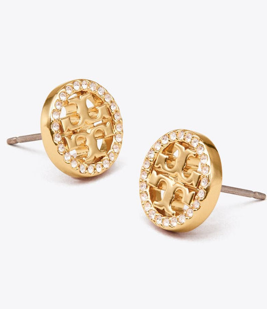 Tory Icon Pave Stud Earrings