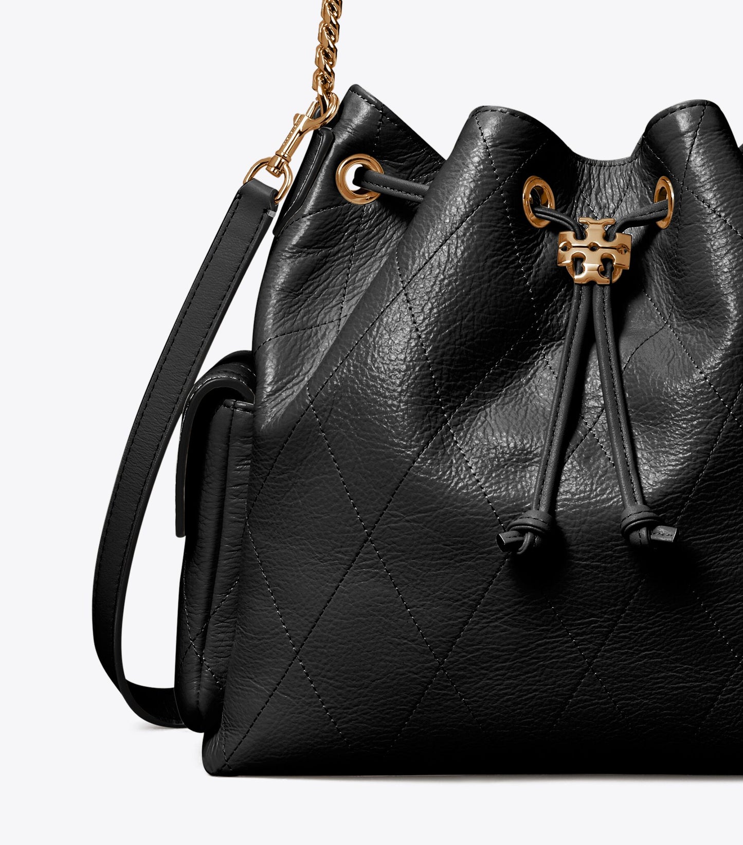 CHARLIE QUILTED DRAWSTRING SHOULDER BAG