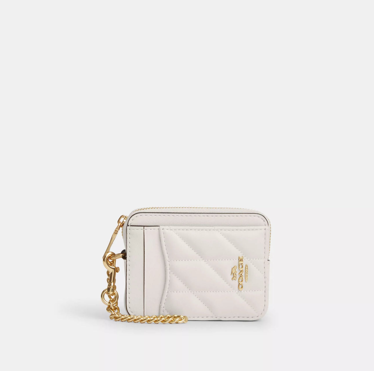 Zip Card Case With Quilting white