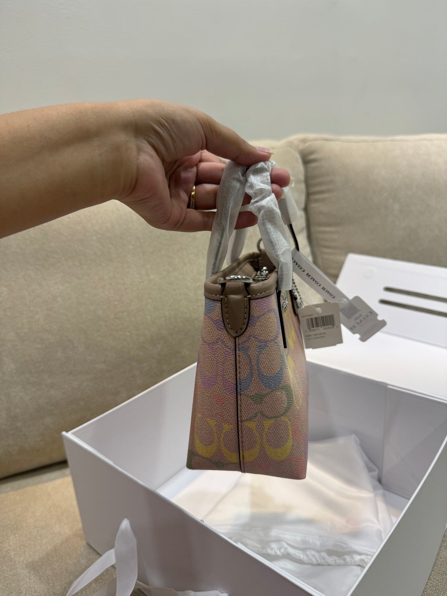 Coach mini city Bag In rainbow Signature Canvas