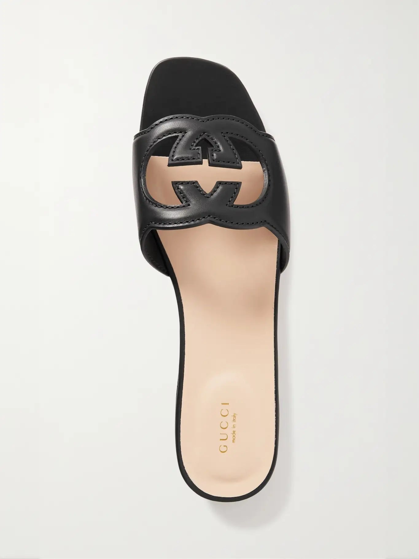 GUCCI
Cutout leather slides
