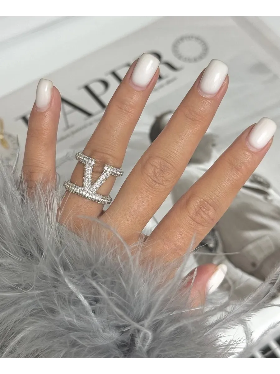 Vlogo Signature Ring In Metal And Swarovski