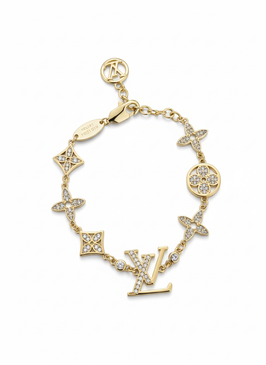 LV All stone charms dainty bracelet