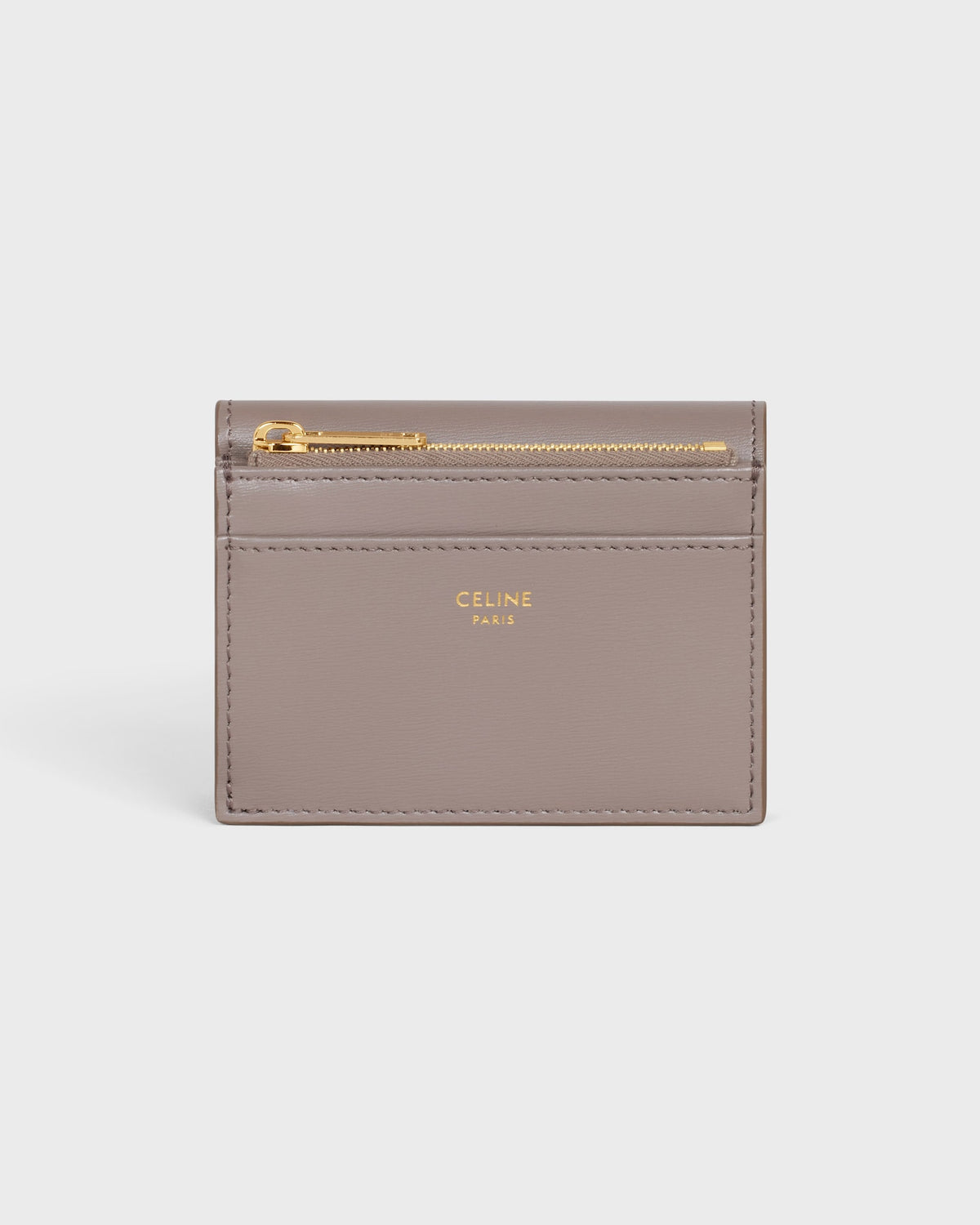 COMPACT WALLET WITH COIN TRIOMPHE IN CALFSKIN Grey