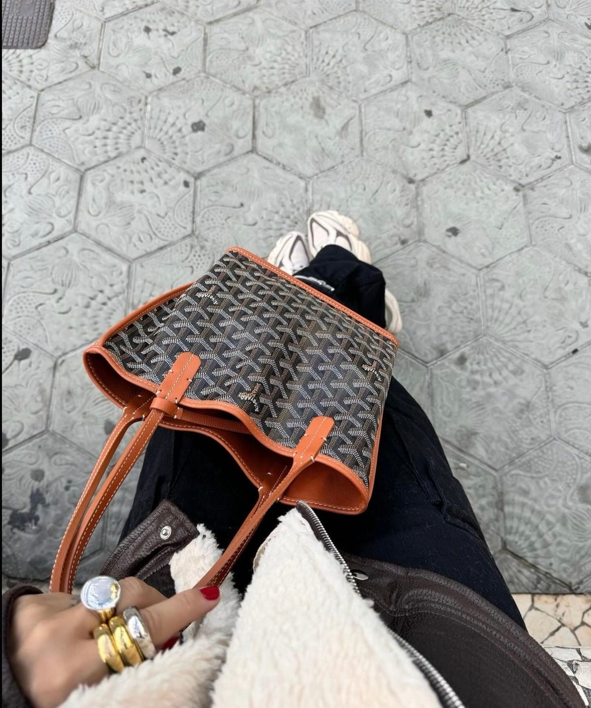 Goyard mini tote tan