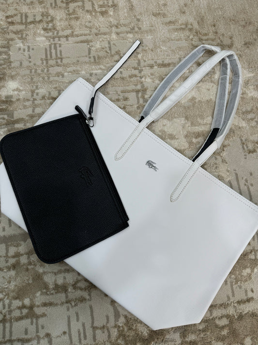 Lacoste tote white