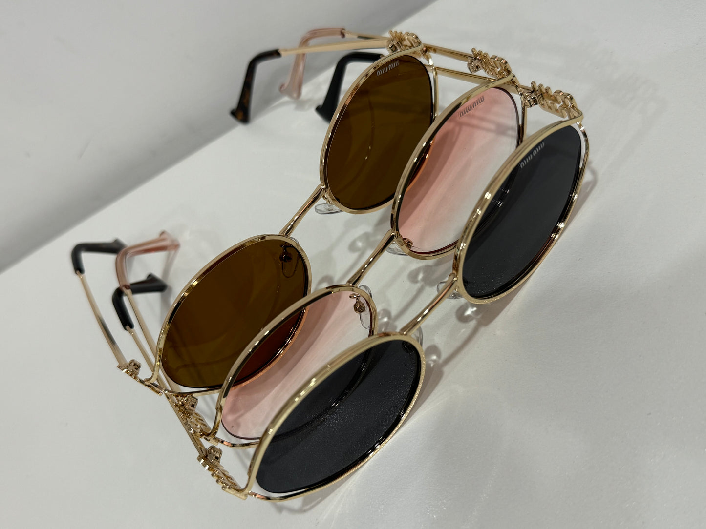 Retro Metal frame sunglasses pink