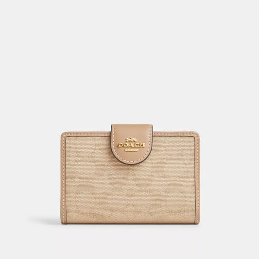 COACH® | Medium Corner Zip Wallet In Signature Jacquard