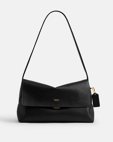 Natural Grain Leather Chelsea Shoulder Bag 30 Black
