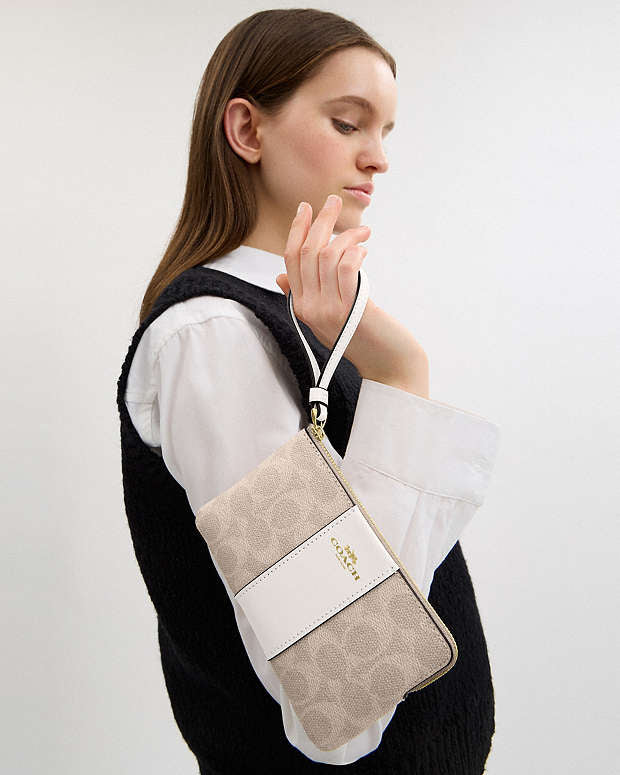 Coach Corner Zip Wristlet