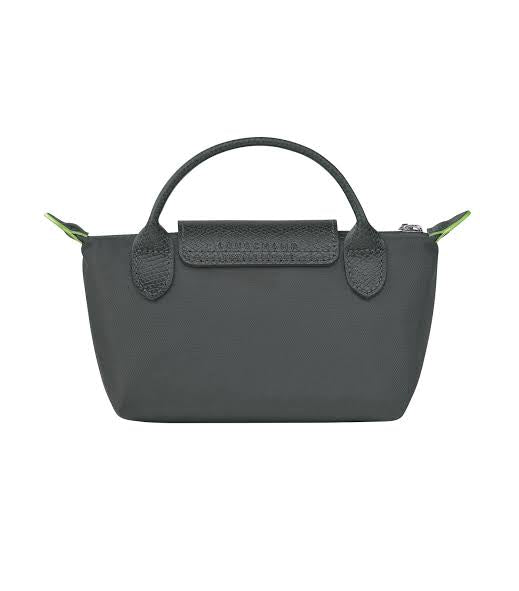 LE PLIAGE ORIGINAL POUCH WITH HANDLE Graphite Grey - Recycled Canvas