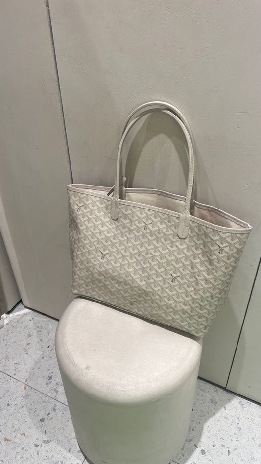 Goyard medium tote white