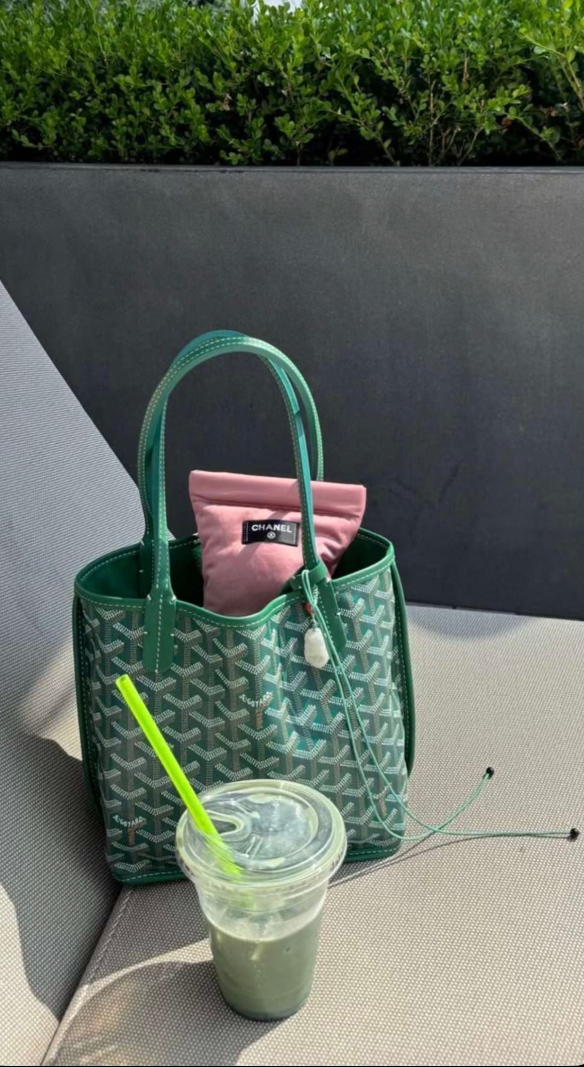 Goyard mini tote green