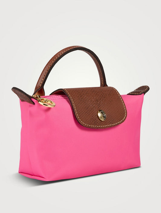LE PLIAGE ORIGINAL POUCH WITH HANDLE Rose  - Recycled Canvas