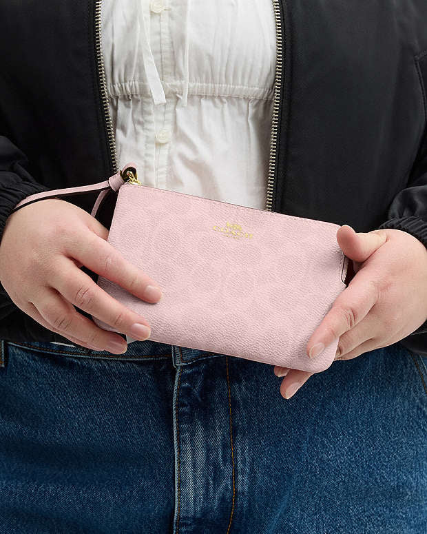 Coach Corner Zip Wristlet