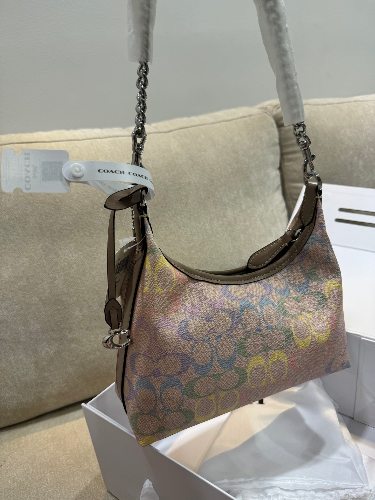 Coach Juliet Shoulder Bag In rainbow Signature Canvas
