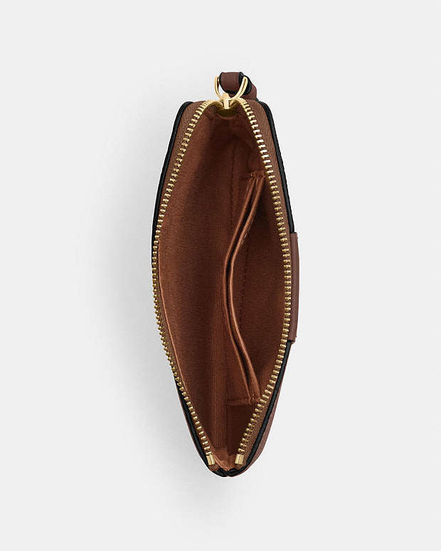 Coach Corner Zip Wristlet In Signature Canvas With Stripe