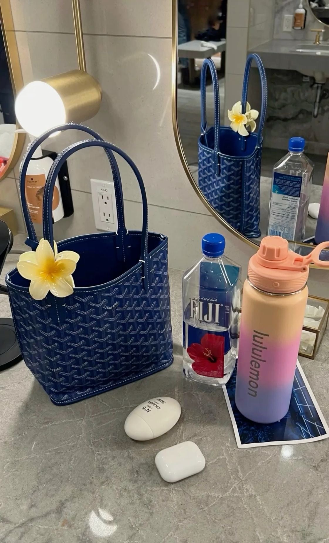 Goyard mini tote blue