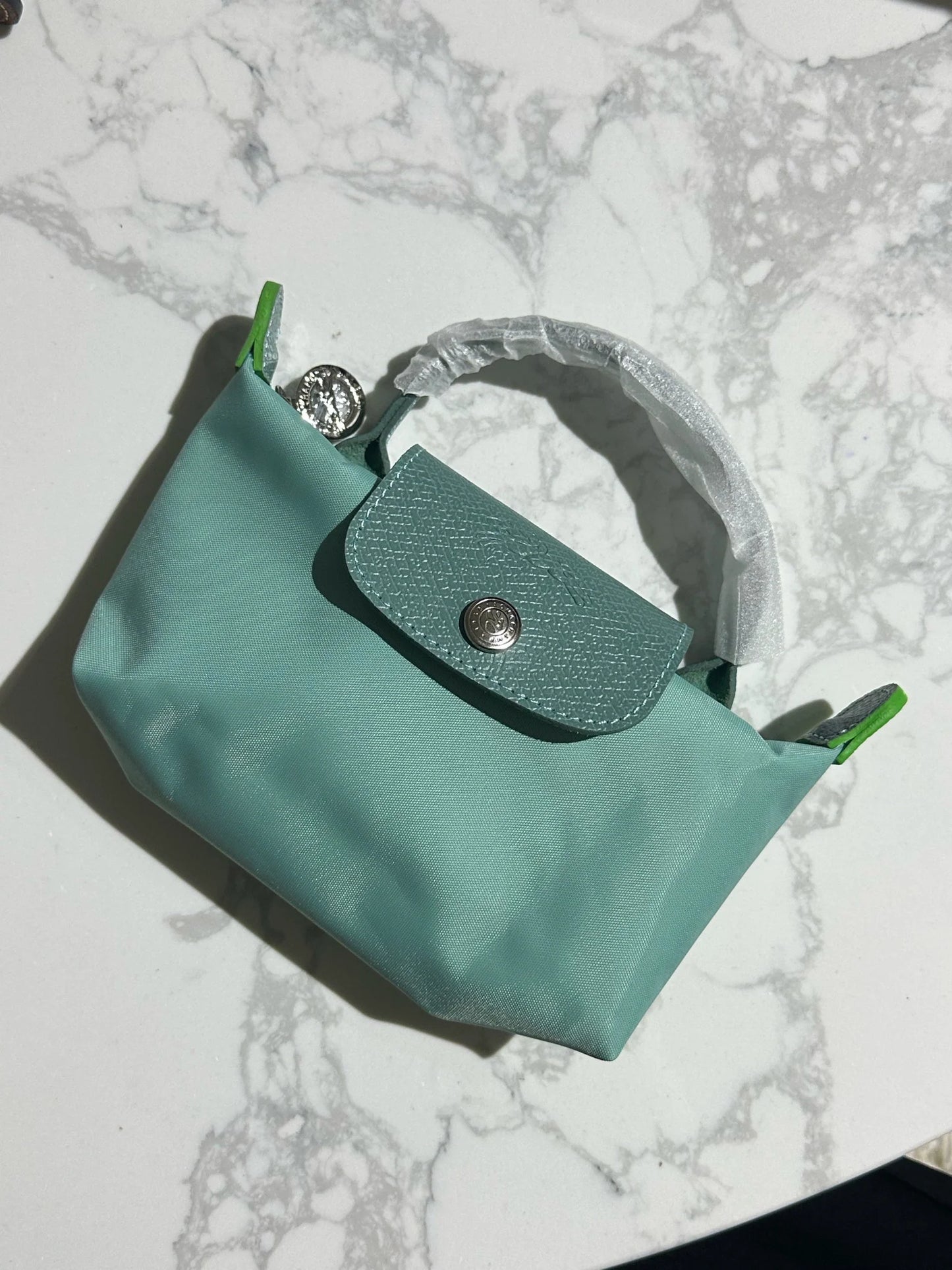LE PLIAGE ORIGINAL POUCH WITH HANDLE water blue - Recycled Canvas