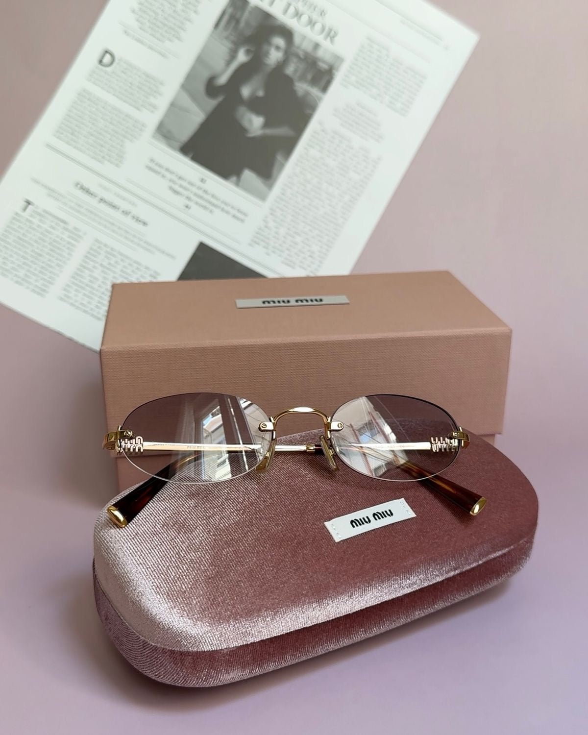 Miu miu rimless brown