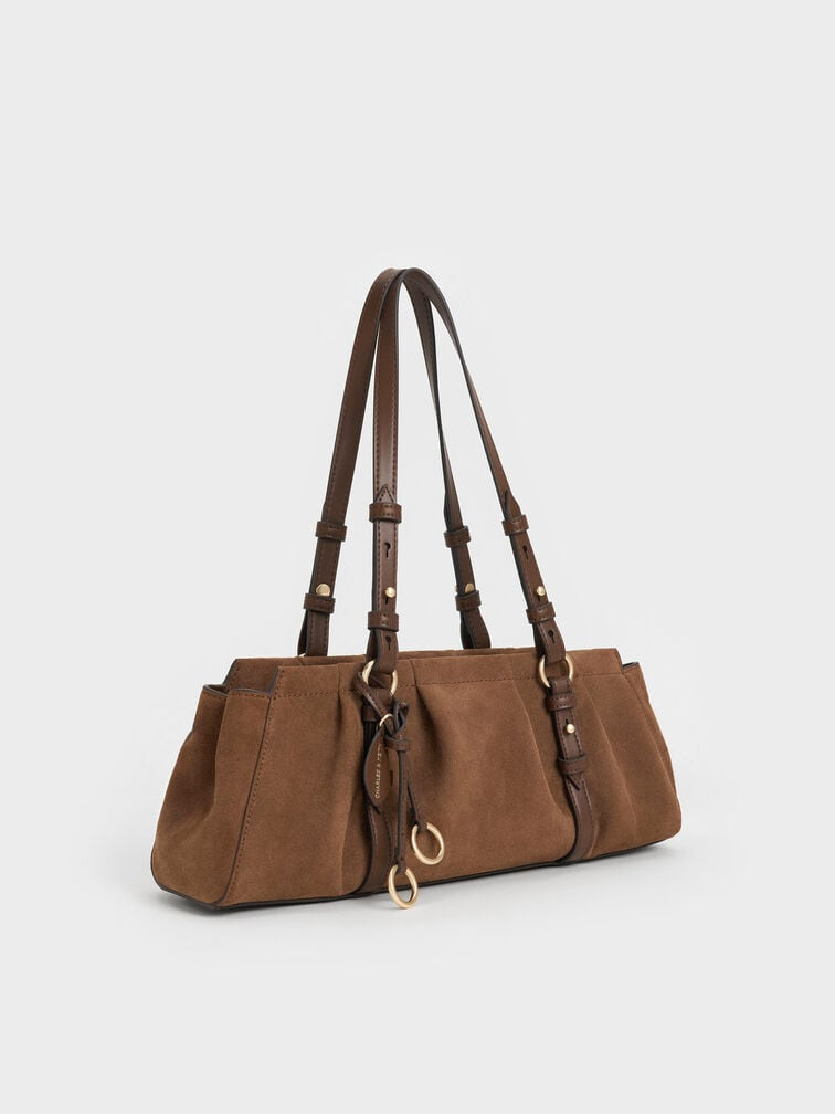 Britton Elongated Shoulder Bag - Mocha Brown