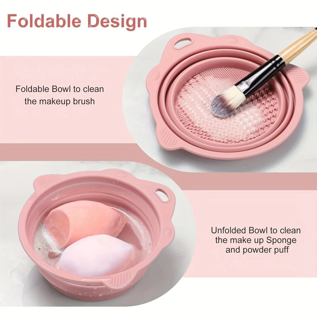 Foldable Makeup brush cleaning bowl