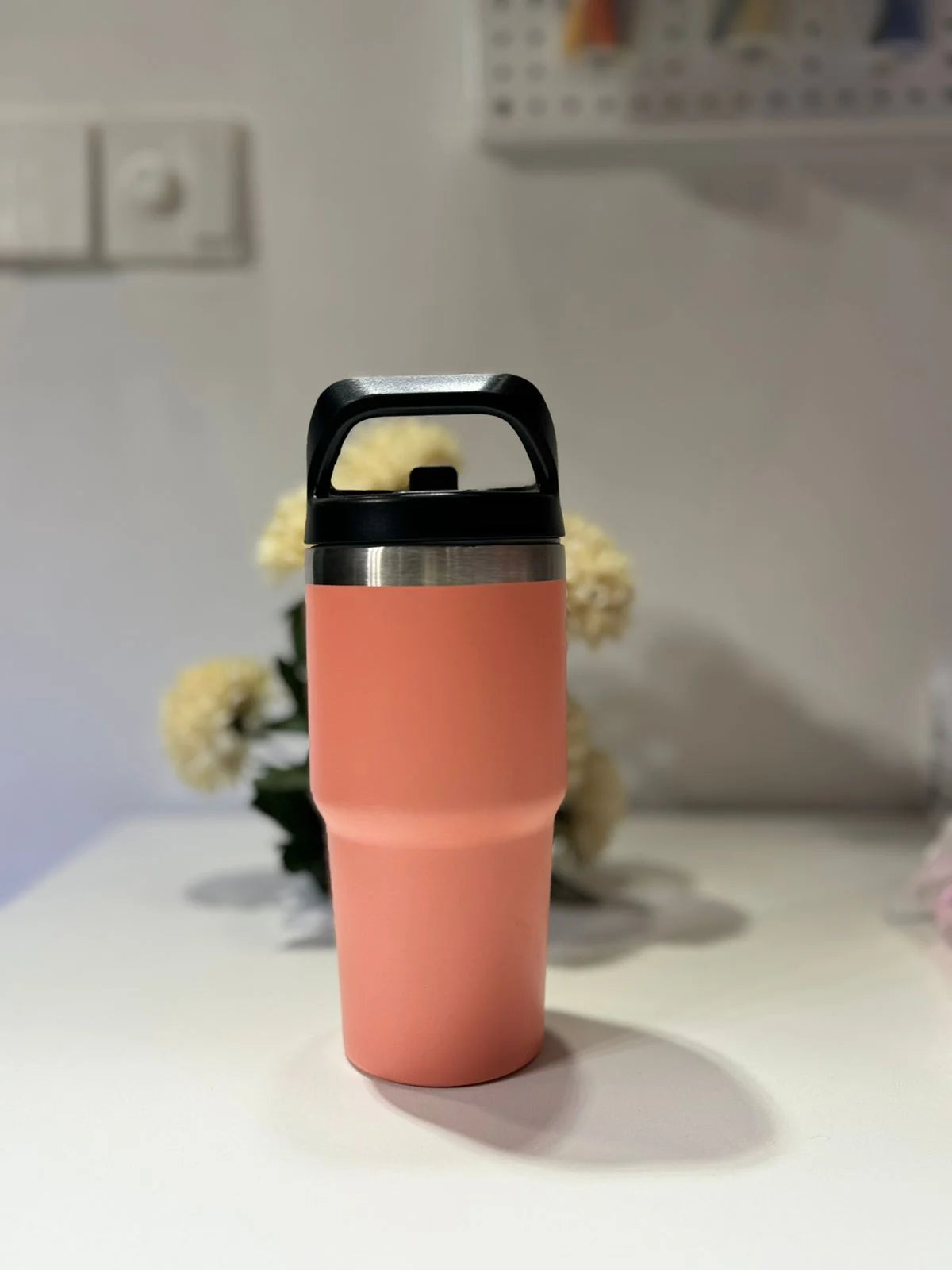 Insulated SS Tumbler 20oz Sippy Straw & Handle ❄️🌡️