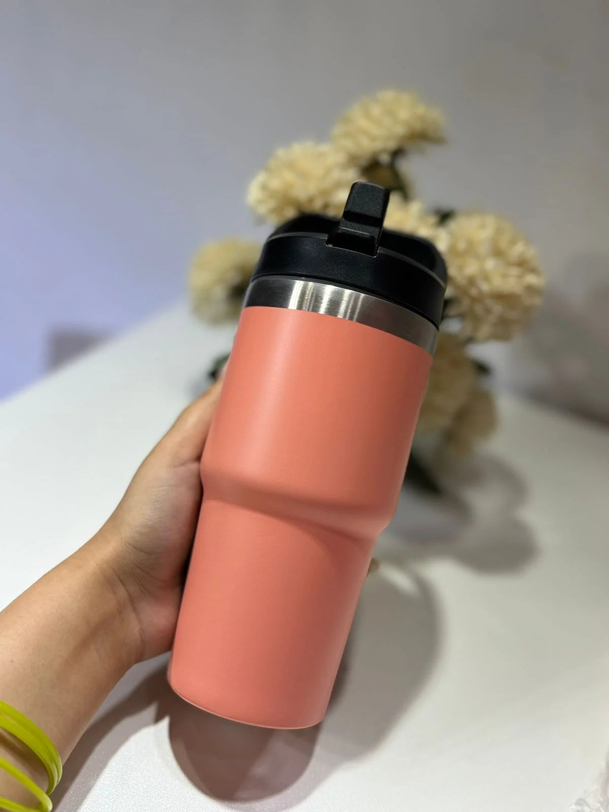 Insulated SS Tumbler 20oz Sippy Straw & Handle ❄️🌡️