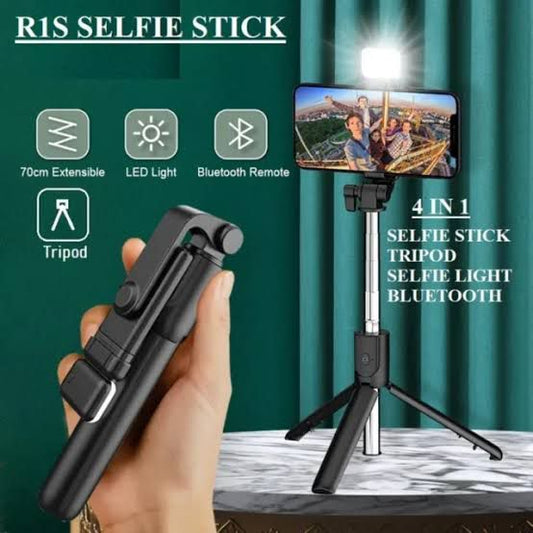 Mini Wireless Selfie Stick / Tripod R1S (WITH LIGHT)