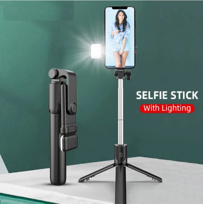 Mini Wireless Selfie Stick / Tripod R1S (WITH LIGHT)