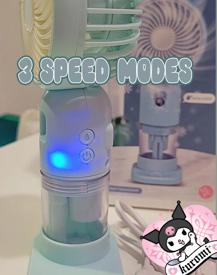 Kuromi Ears Rechargeable Mini Mist Fan /ᐠ - ˕ -マ