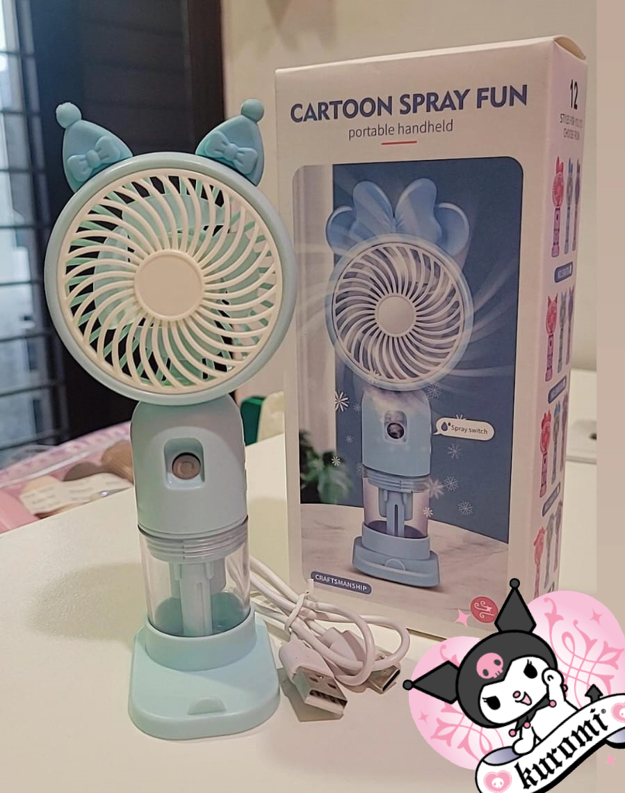 Kuromi Ears Rechargeable Mini Mist Fan /ᐠ - ˕ -マ