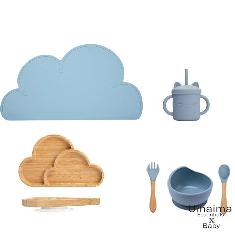 6 Pcs Set Baby Silicone Tableware